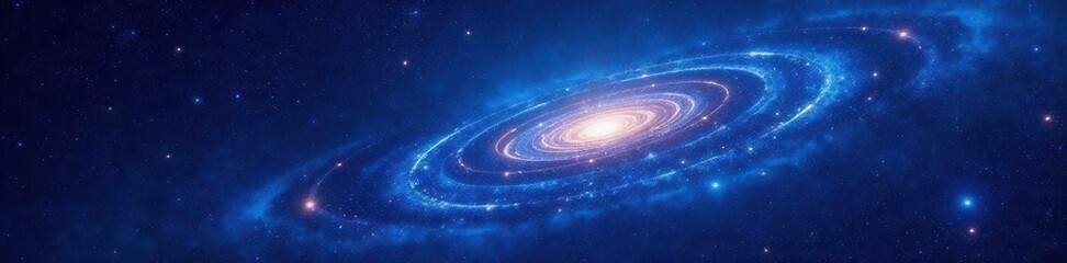 Obraz premium Deep Space Galaxy Swirls Dark Blue Background, swirling clouds, space