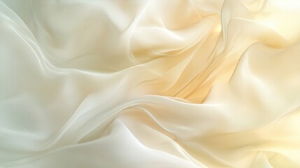 Obraz premium Creamy Beige Draped Fabric Texture: Abstract Background of Elegant, Soft, Flowing Waves