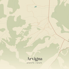 Obraz premium Vintage map of Arvigna, France.