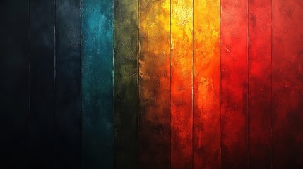 Vibrant vertical wooden panels with gradient colors from dark to bright reds