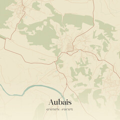 Obraz premium Vintage map of Aubais, France.