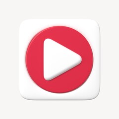 Music app icon, 3D play button graphic for marketing