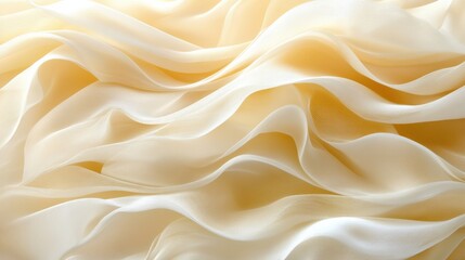 Obraz premium Waves of thin air white lines on a beige gradient background. Space for text.