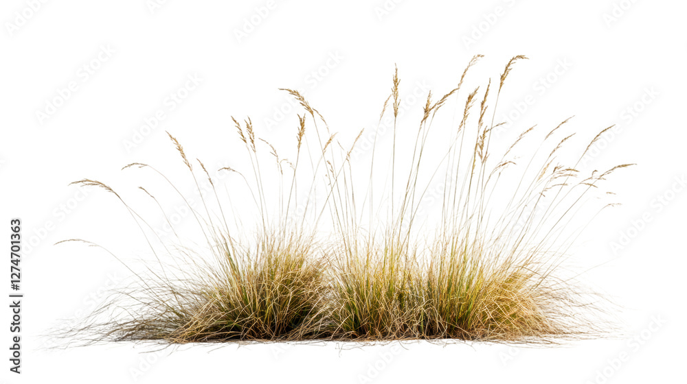 Poster Isolated dry grass with transparent background, perfect for adding realistic vegetation to architectural renderings, landscape designs, or any creative project