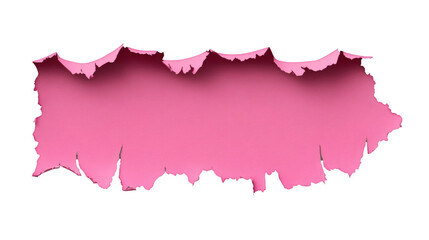 Ragged pink paper edge revealing transparent overlay for design element placement
