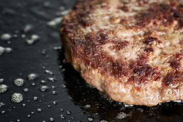 Juicy Burger Patty on the Grill