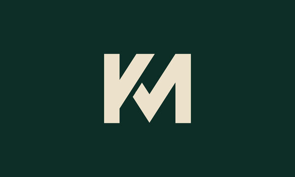 KM monogram logo design
