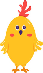 Cute cartoon little chicken. Vector clipart, illustration with isolated background.
