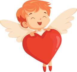Cupid. Valentine's Day. 14 February concept. Vector clipart, illustration with isolated background.