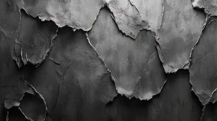 Obraz premium Textured gray surface with cracked plaster layers and rough patterns