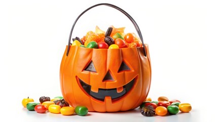 Halloween Candy in Pumpkin Basket