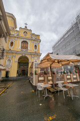 Sorrento Amalfi and Positano towns ona a bad winter weather the Sorrento Peninsula near Naples Italy