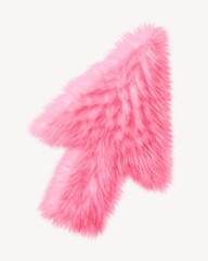 Pink arrow in fluffy 3D shape illustration