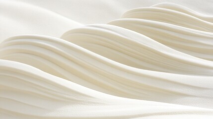 Obraz premium Flowing white fabric waves studio setting textile photography soft light close-up elegance and texture