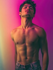 Fototapeta premium Shirtless Model Posing