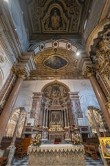 Fototapeta premium Sorrento Amalfi and Positano towns ona a bad winter weather the Sorrento Peninsula near Naples Italy