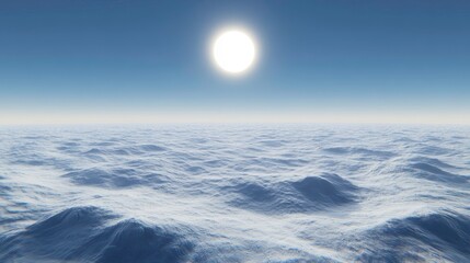 Obraz premium Sun over ocean waves tranquil seascape nature photography serene environment aerial view natural beauty