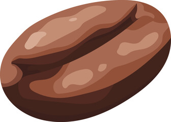 Coffee beans roasted. Vector clipart, illustration with isolated background.