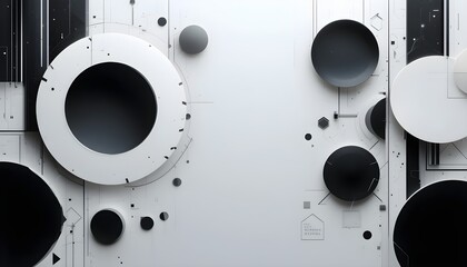 Minimalist Geometric Background with Digital Accents