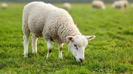 Obraz premium Ground-level sustainability livestock grazing and its impact on rural fields and animal behavior
