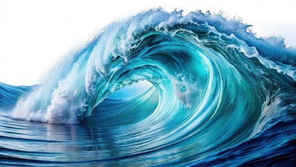 Ocean Wave, Isolated on White Background