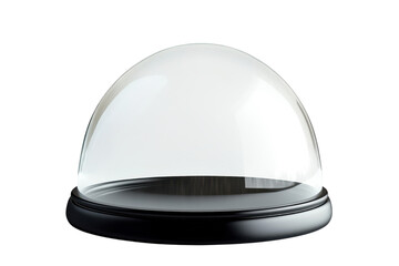 Elegant glass dome sitting on a black base, perfect for displaying collectibles in a modern setting isolated on transparent background