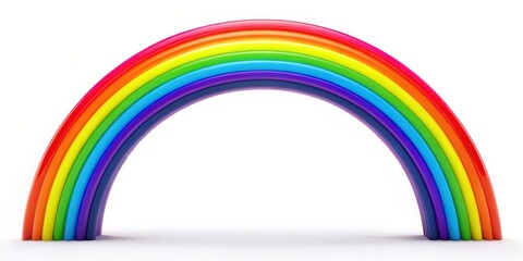 Rainbow Arc on White Background