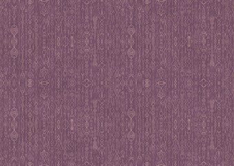 Fototapeta premium Hand-drawn abstract seamless ornament. Pale pink on a purple background. Paper texture. Digital artwork, A4. (pattern: p14b)