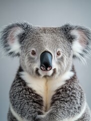 Naklejka premium Gentle expression of a koala bear looking directly at the camera.