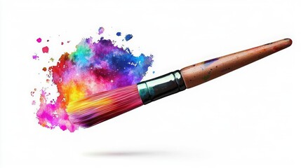 Fototapeta premium World Art Day Painting Modern Vibrant brush splashing colorful paint.