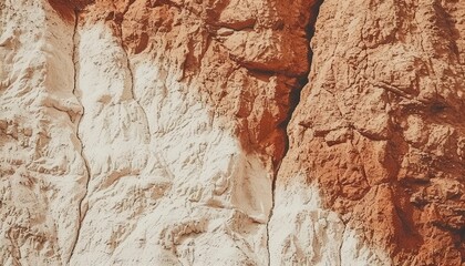 Naklejka premium Eroded cliffside with white and orange hues. A scenic desert landscape for nature backgrounds