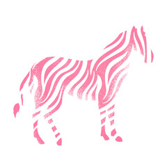 Pink zebra png sticker, textured animal on transparent background