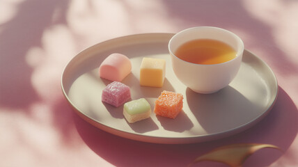 一口サイズのモダン和菓子と楽しむカジュアルなティータイム