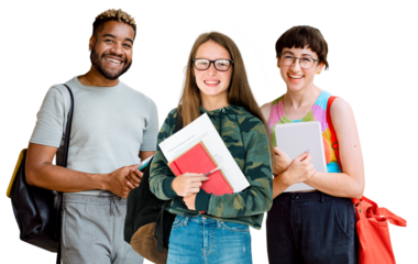 Students of diversity png sticker, transparent background