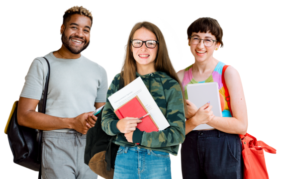 Students of diversity png sticker, transparent background