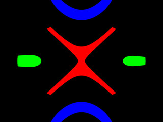X shape cross marked, Red cross x icons symbol, jumping line, blue circle, green minus . No wrong delete symbol on black background