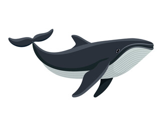 Cute whale. Vector clipart illustration on isolated background.