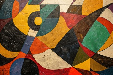 Fototapeta premium Vibrant abstract composition featuring bold colors and geometric shapes in a modern art style