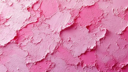 Textured pink plaster surface with rough, layered patterns creating a vibrant abstract background