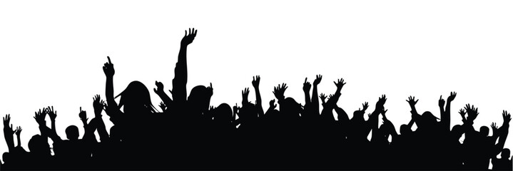 set of vector illustration a crowd of people at a concert with their hands up Adobe Illustrator Artwork people dancing in the night