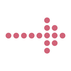 Dotted arrow png icon, pink sticker, direction transparent symbol