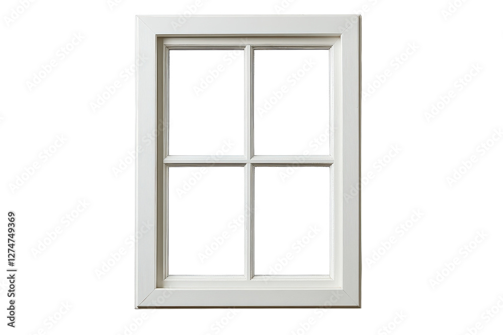 Wall mural a minimalistic white window frame inviting natural light into a serene indoor space isolated on tran