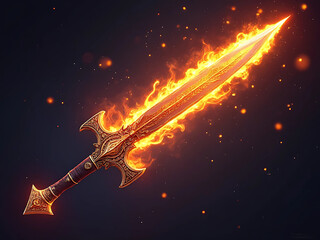 Gaming Asset - Fiery Sword