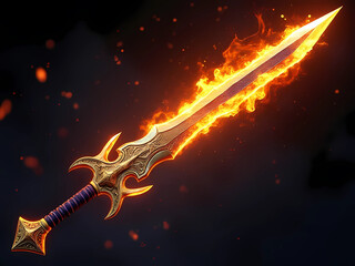 Gaming Asset - Fiery Sword