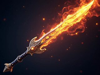 Gaming Asset - Fiery Sword
