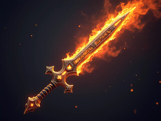 Gaming Asset - Fiery Sword