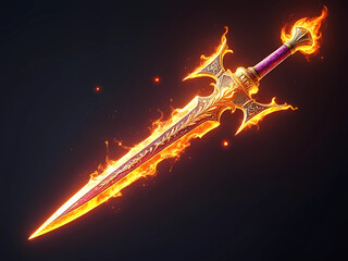 Gaming Asset - Fiery Sword