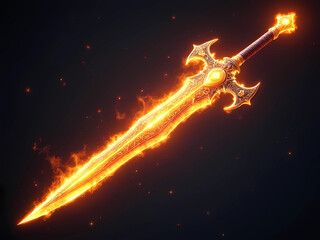 Gaming Asset - Fiery Sword