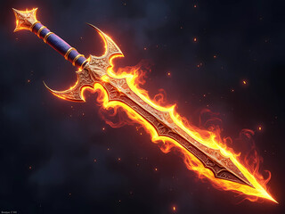 Gaming Asset - Fiery Sword