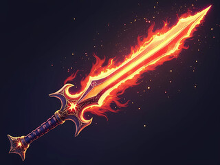 Gaming Asset - Fiery Sword